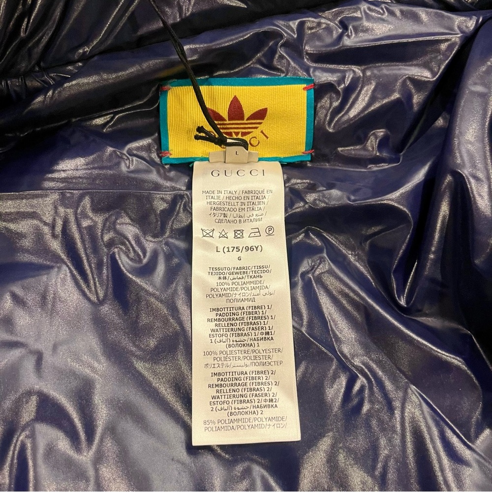 $4300 Gucci X Adidas Embroidered GG Logo Puffer Jacket - Picture 11 of 14